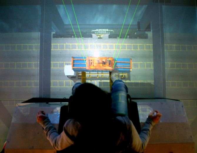 A virtual quay-side crane control cabin in the imseCAVE